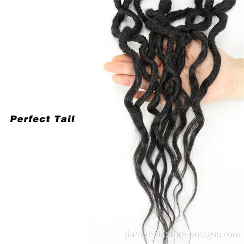 Wholesale goddess locs crochet synthetic braiding hair curly ends ombre faux locs hair braids crochet locs hair extensions